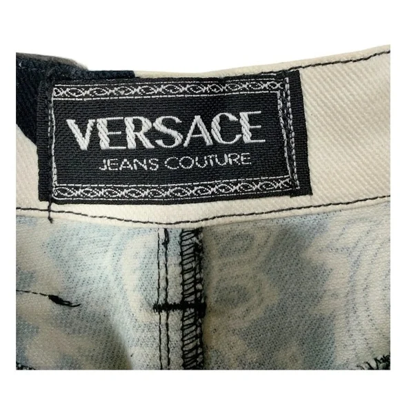 Vintage Versace High waist Denim Jean Skirt Size 24 EU 38 - Picture 8 of 11